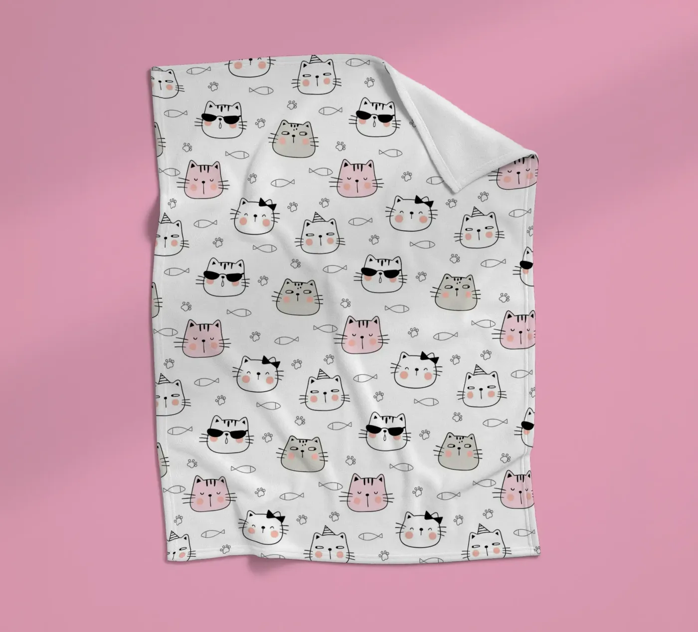 Cats pattern Fleecedecke von Happypatterns