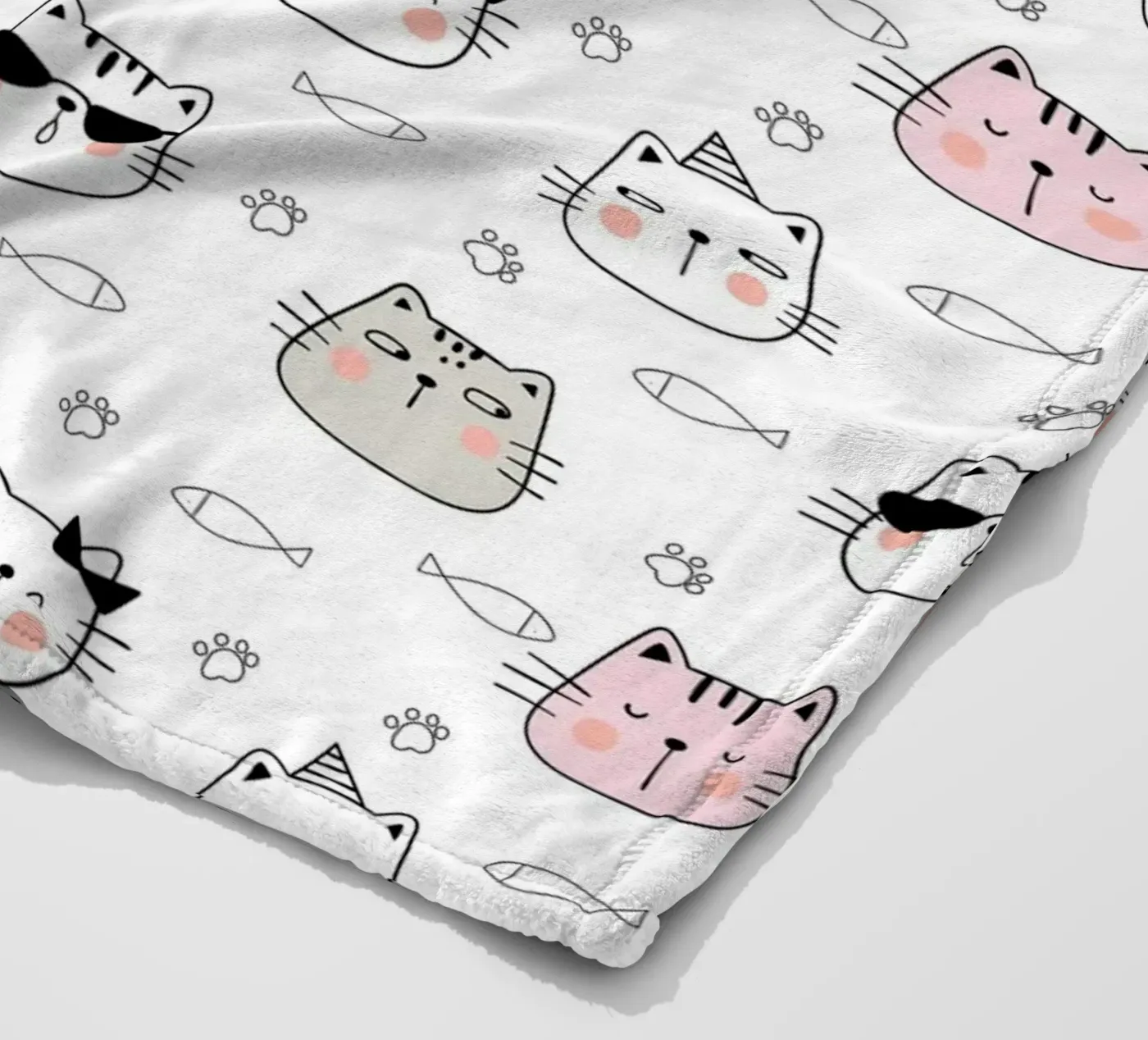 Cats pattern Fleecedecke von Happypatterns