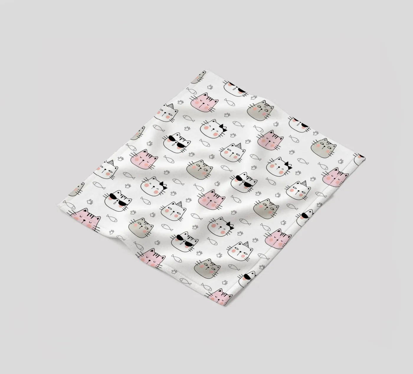 Cats pattern Fleecedecke von Happypatterns