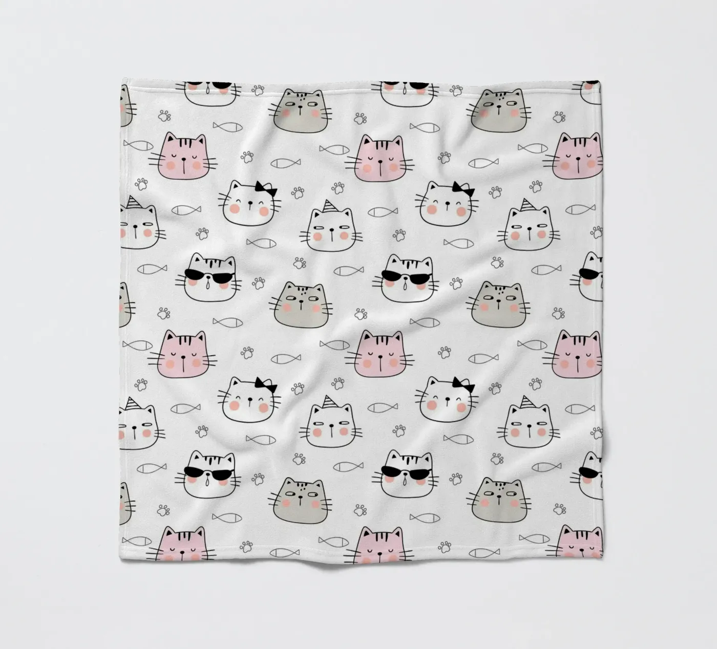 Cats pattern Fleecedecke von Happypatterns