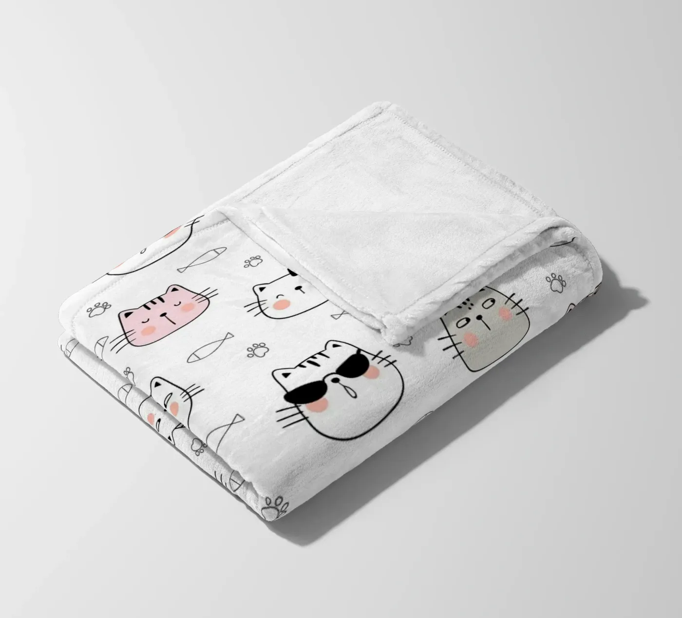 Cats pattern Fleecedecke von Happypatterns