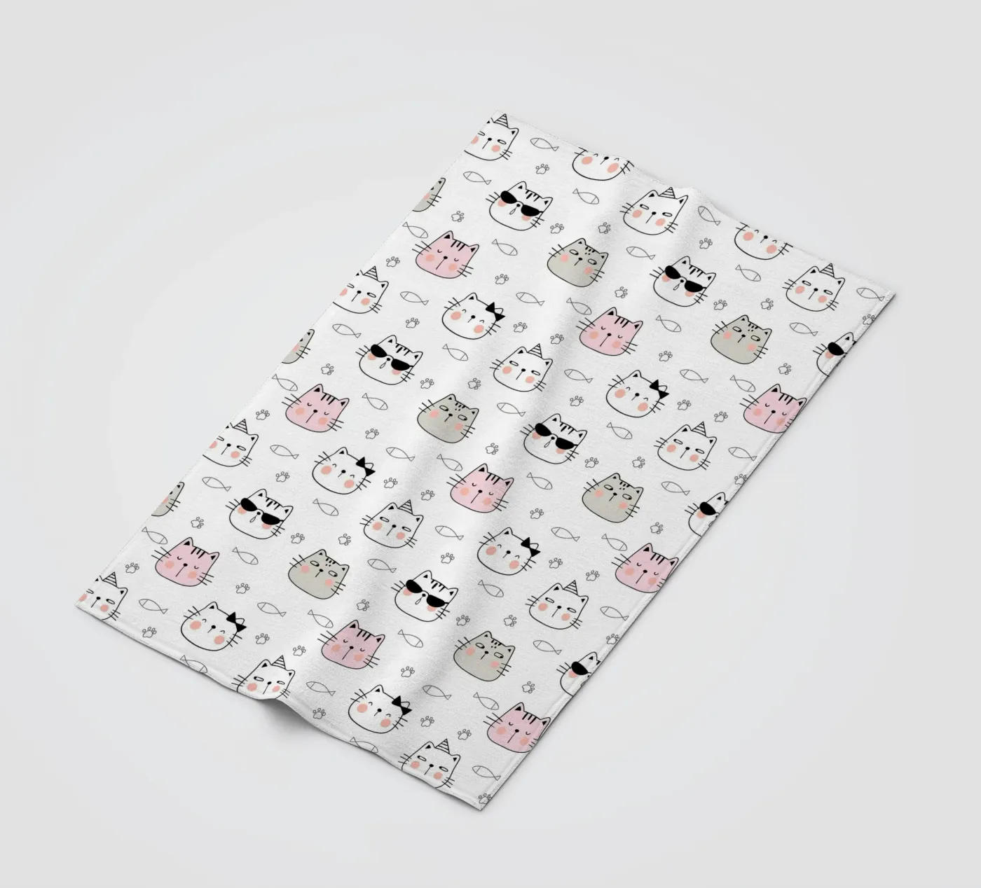 Cats pattern Fleecedecke von Happypatterns