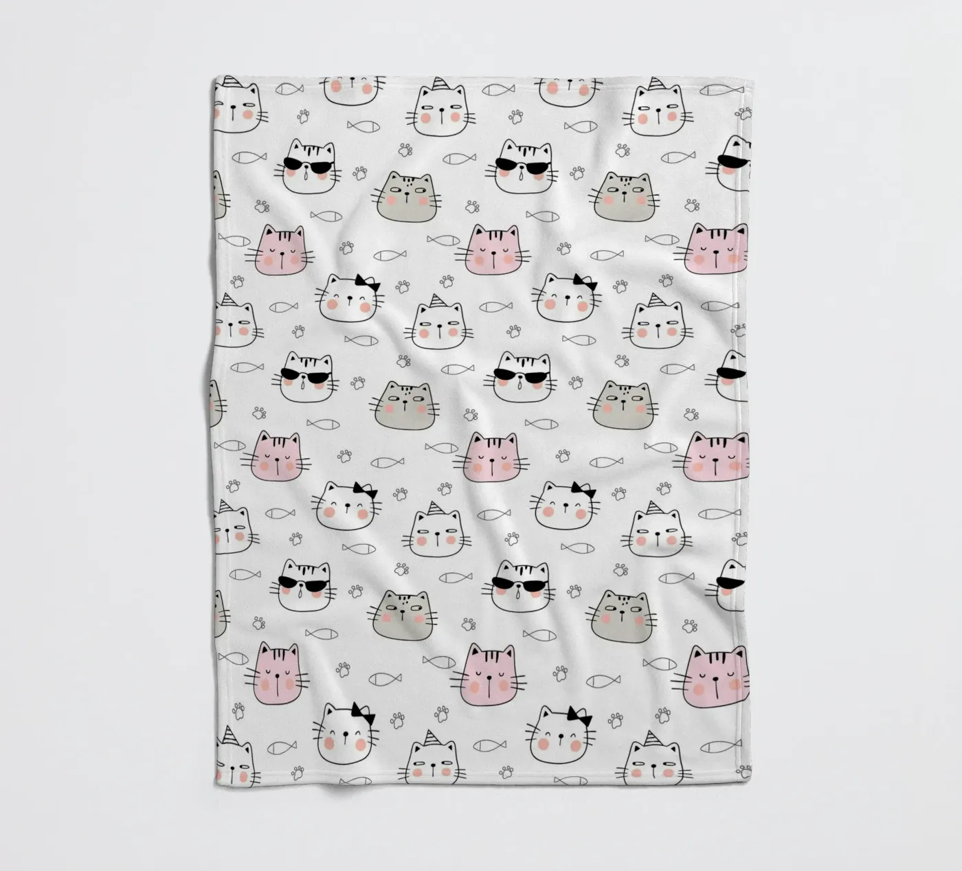 Cats pattern Fleecedecke von Happypatterns