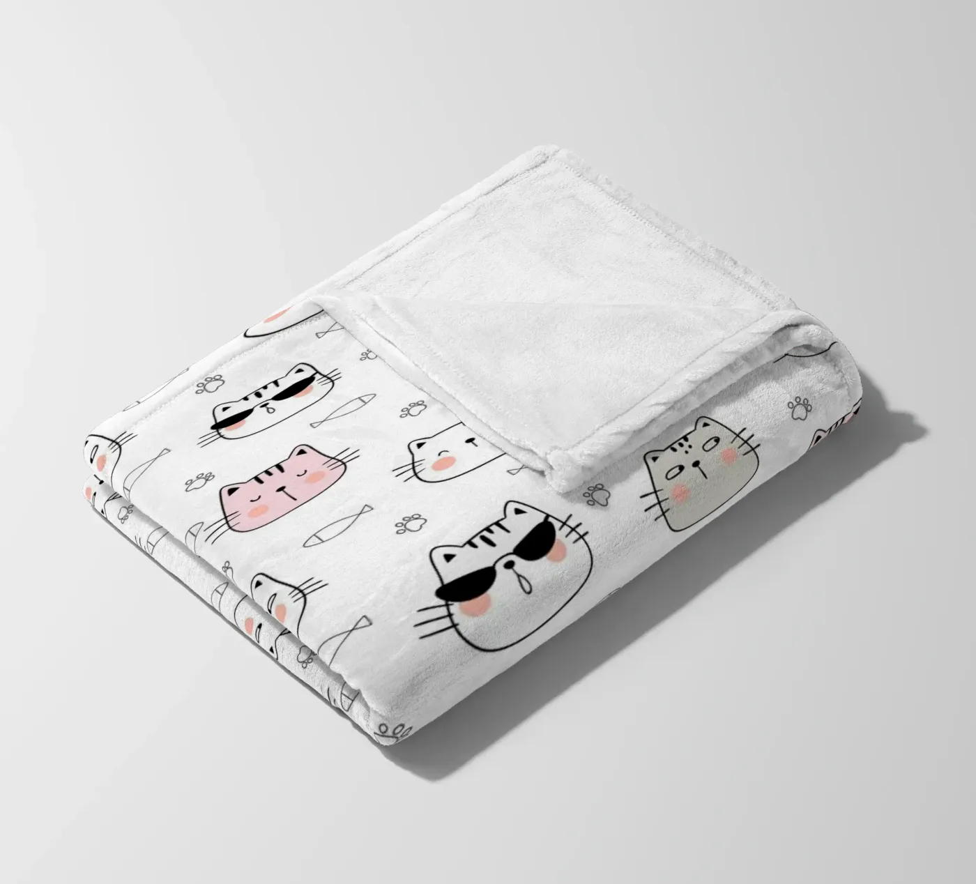 Cats pattern Fleecedecke von Happypatterns