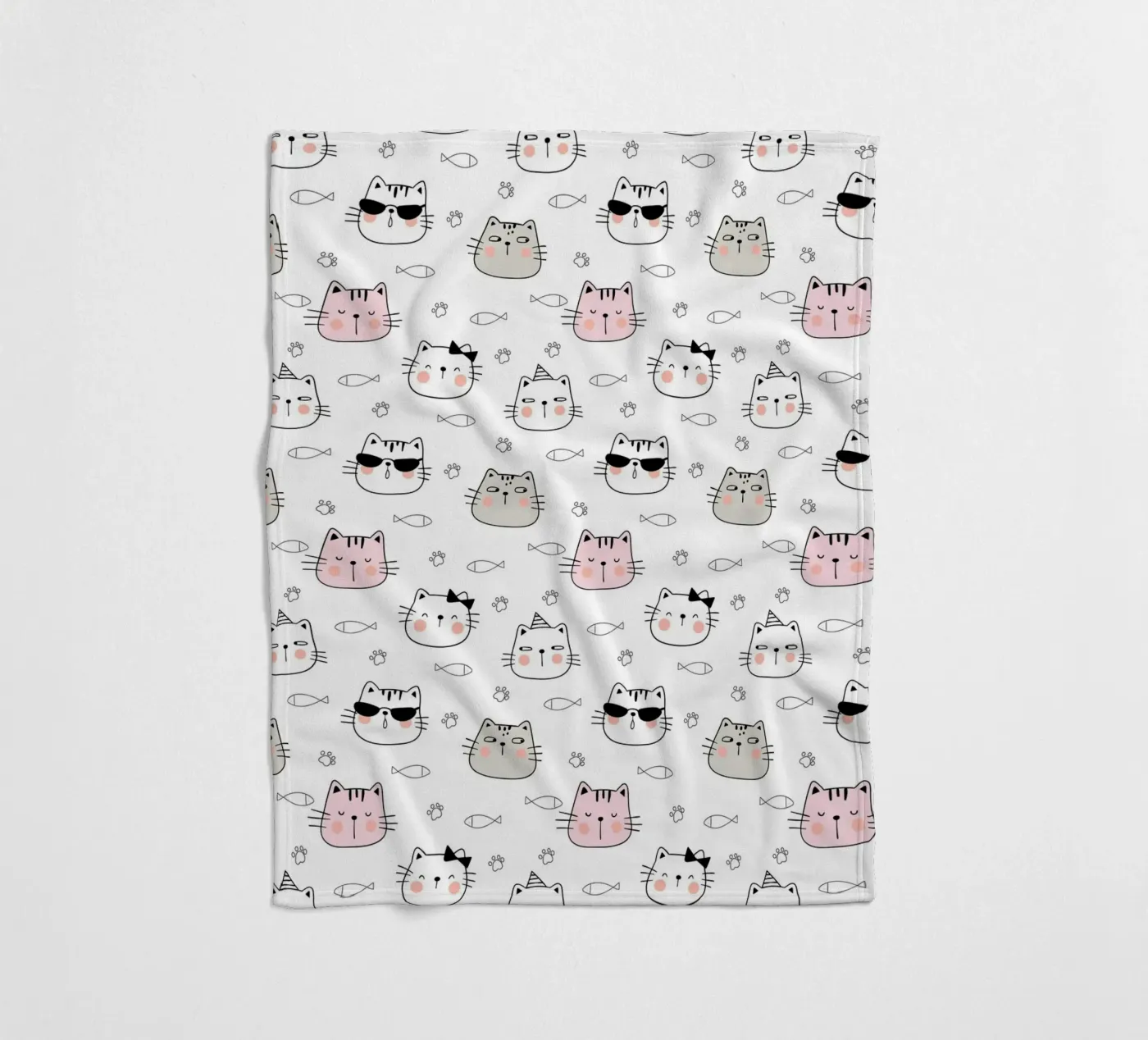 Cats pattern Fleecedecke von Happypatterns