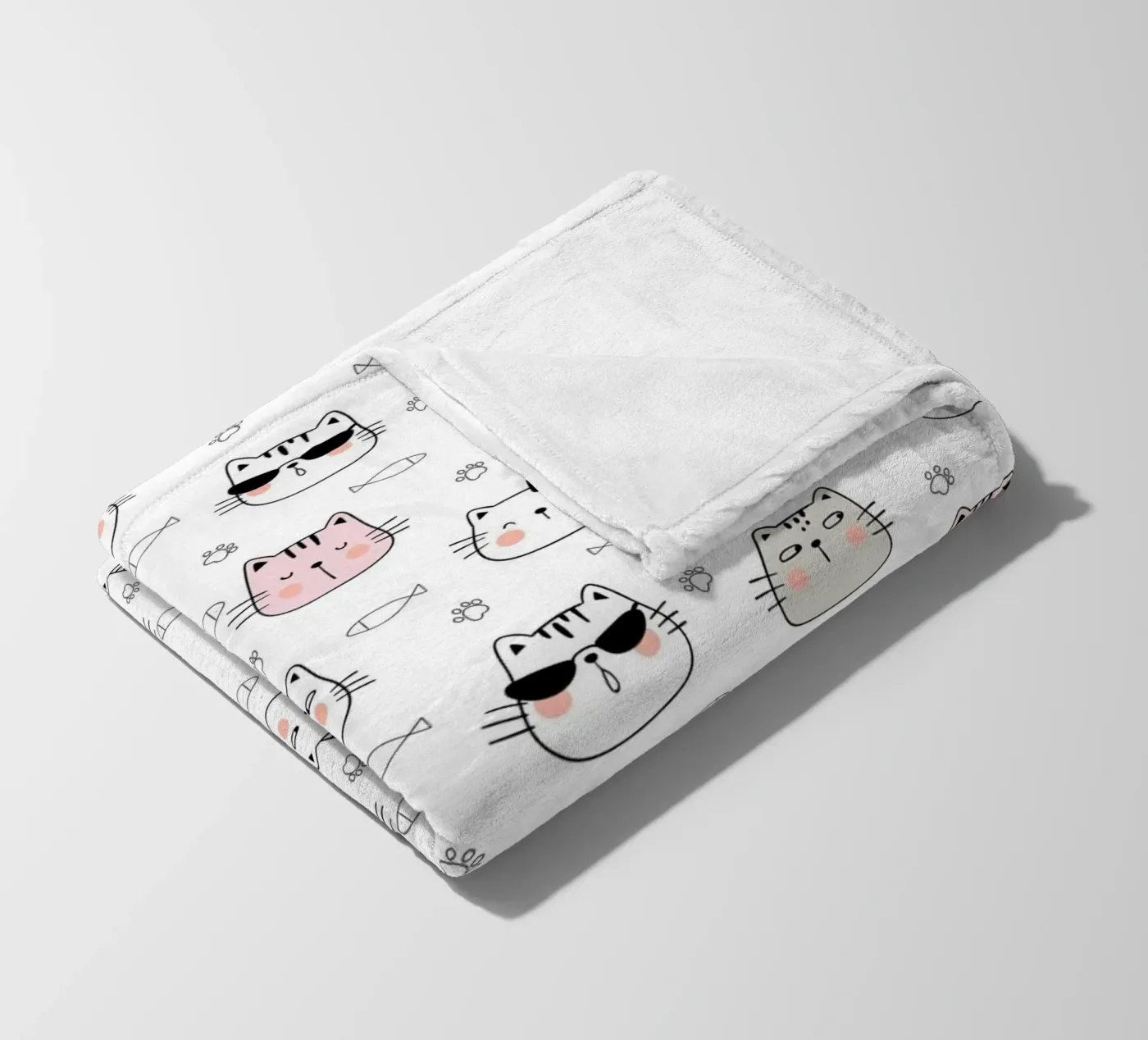 Cats pattern Fleecedecke von Happypatterns