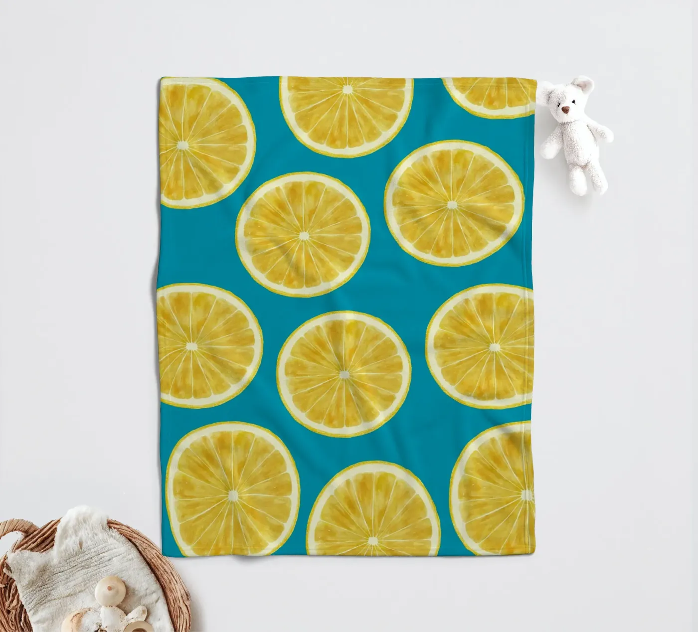 lemons pattern Fleecedecke von Happypatterns