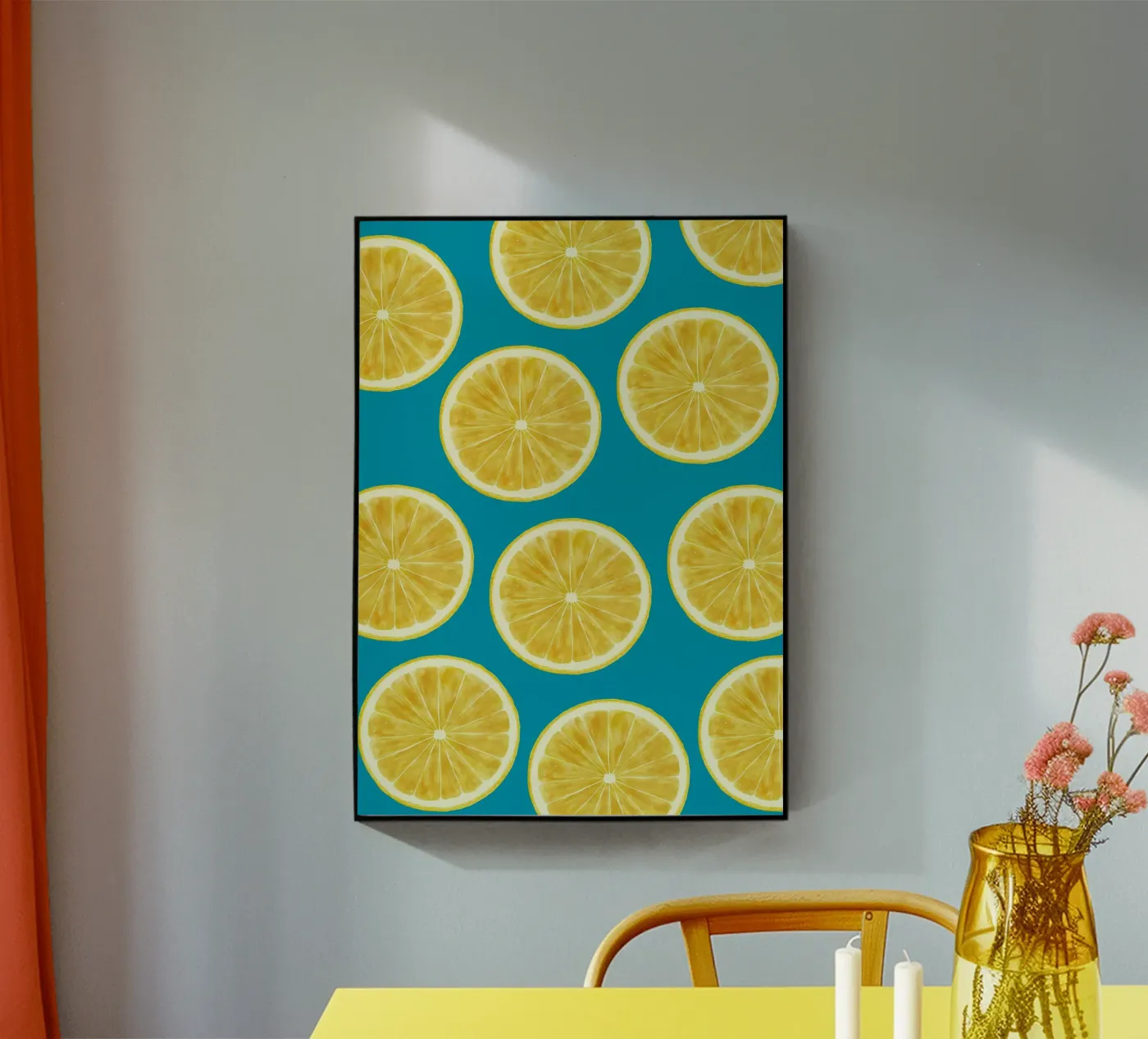 lemons pattern acryl van Happypatterns