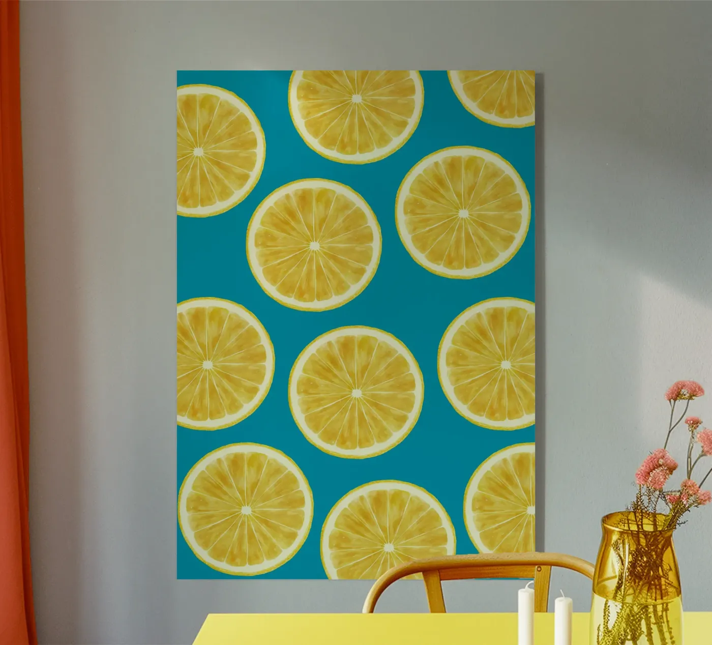 lemons pattern acryl van Happypatterns