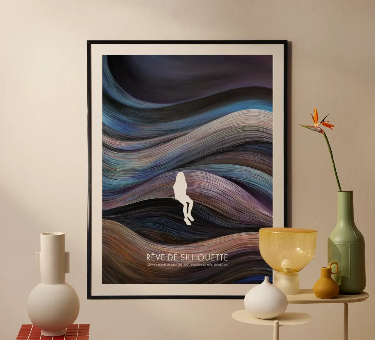 Rêve de Silhouette - 1 poster con telaio in plastica da artleejisun