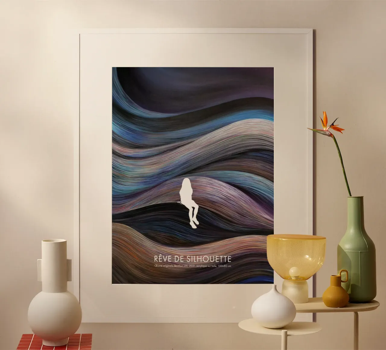 Rêve de Silhouette - 1 poster con telaio in plastica da artleejisun