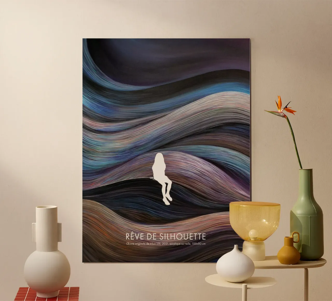 Rêve de Silhouette - 1 poster con telaio in plastica da artleejisun
