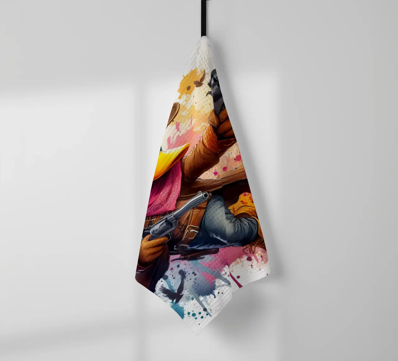 The Gunslinger Duck tea towel by 🎁 ARTVI-SHOP