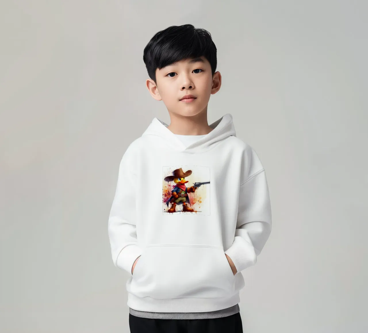 The Gunslinger Duck kids hoodie by 🎁 ARTVI-SHOP