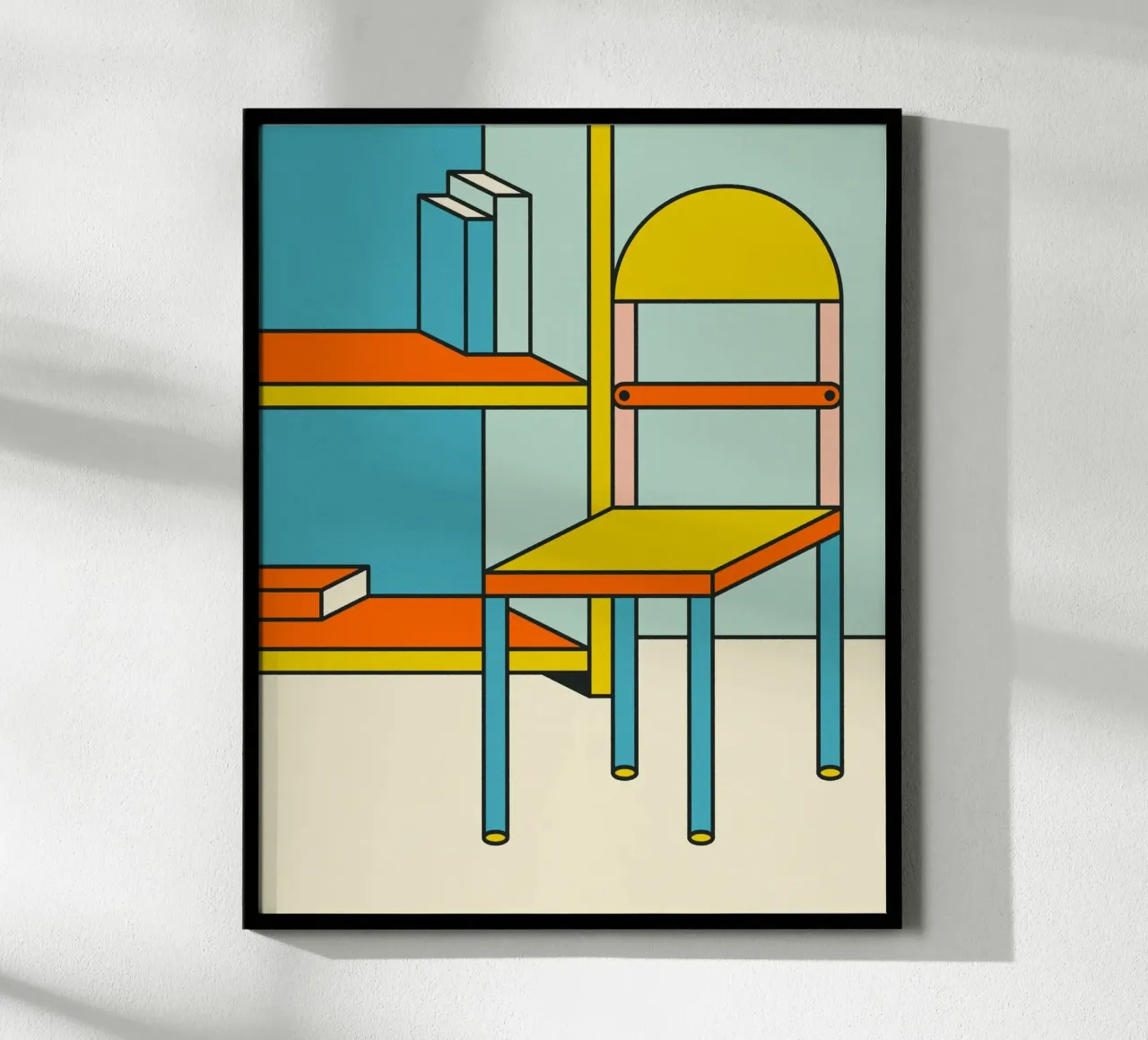 Libreria e sedia poster con telaio in alluminio da Jazzberry Blue