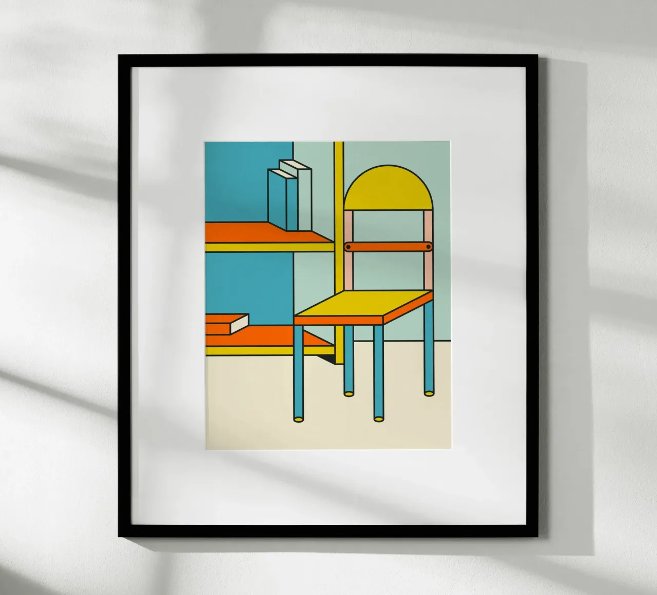 Libreria e sedia poster con telaio in alluminio da Jazzberry Blue