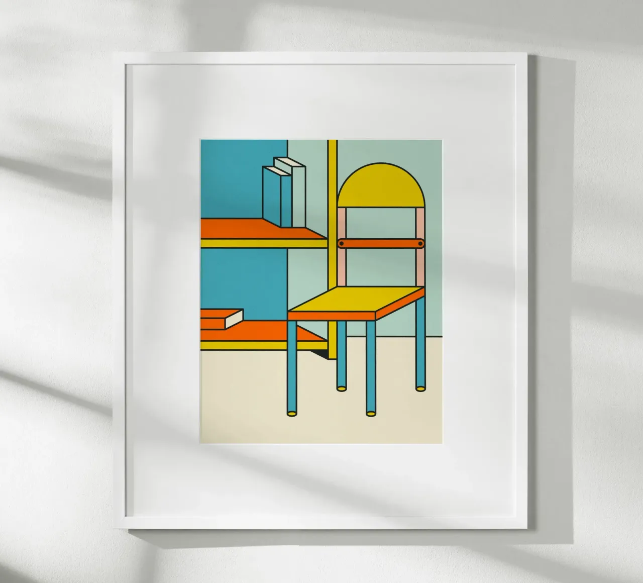 Libreria e sedia poster con telaio in alluminio da Jazzberry Blue