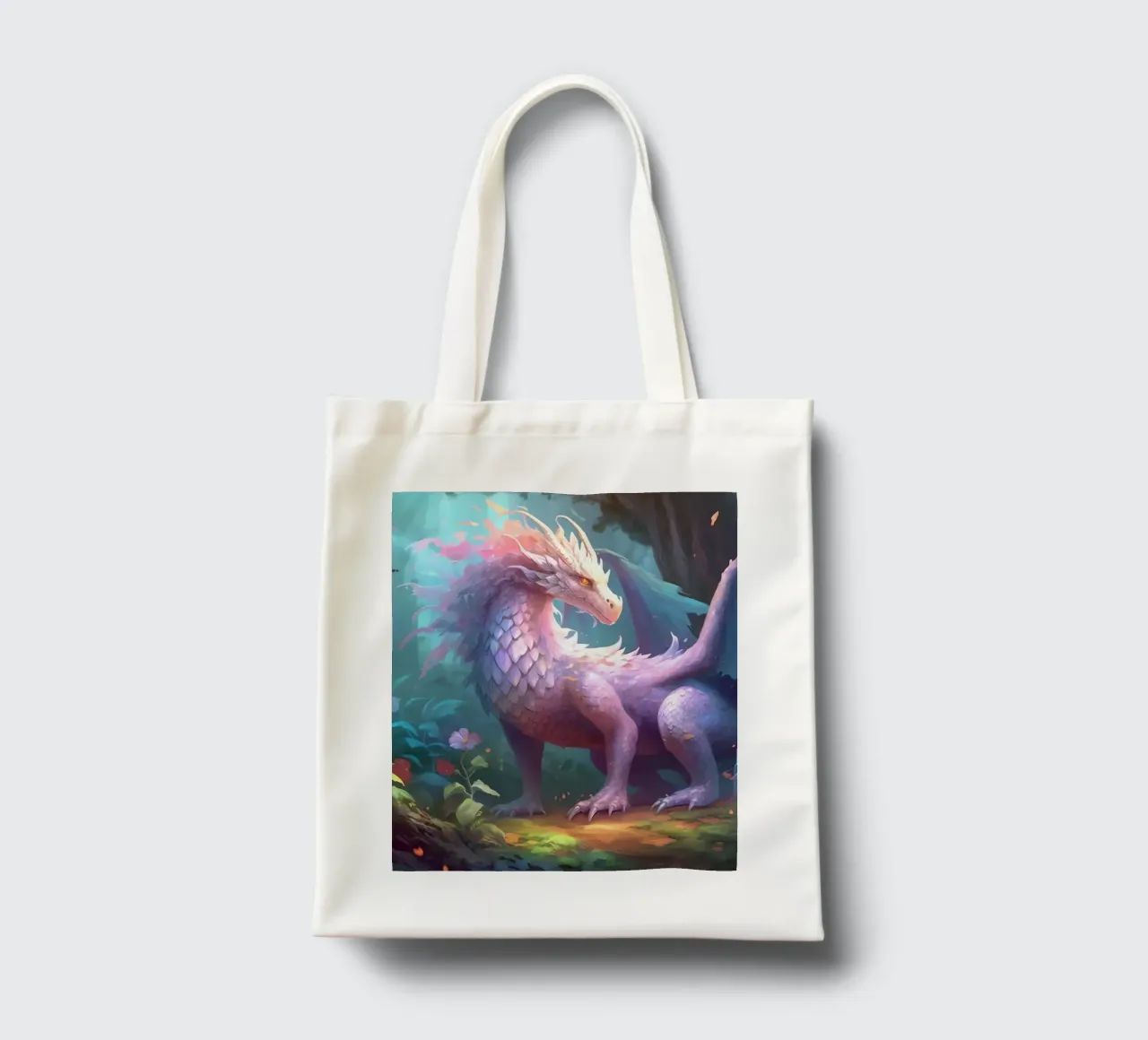 Dragon dans une forêt fleurie borsa in juta da Théïa's Fantasia World