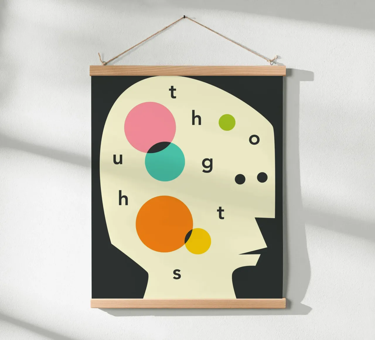Pensieri poster con telaio in legno da Jazzberry Blue