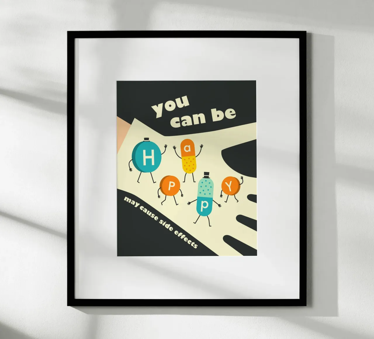 Pillole di felicità poster con telaio in plastica da Jazzberry Blue