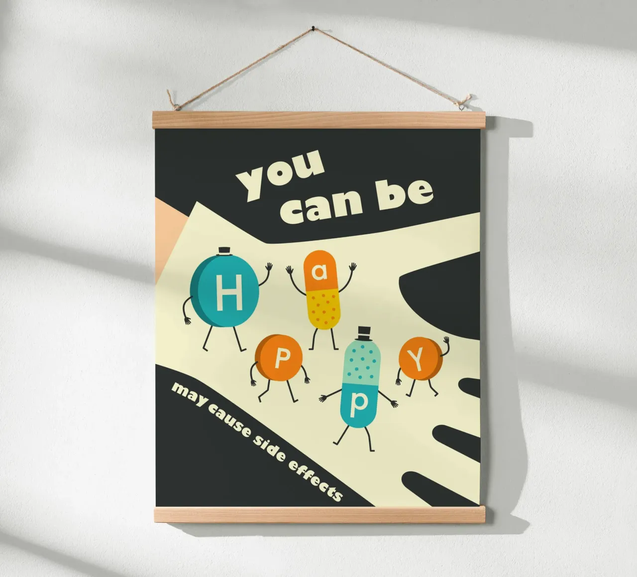 Pillole di felicità poster con telaio in plastica da Jazzberry Blue