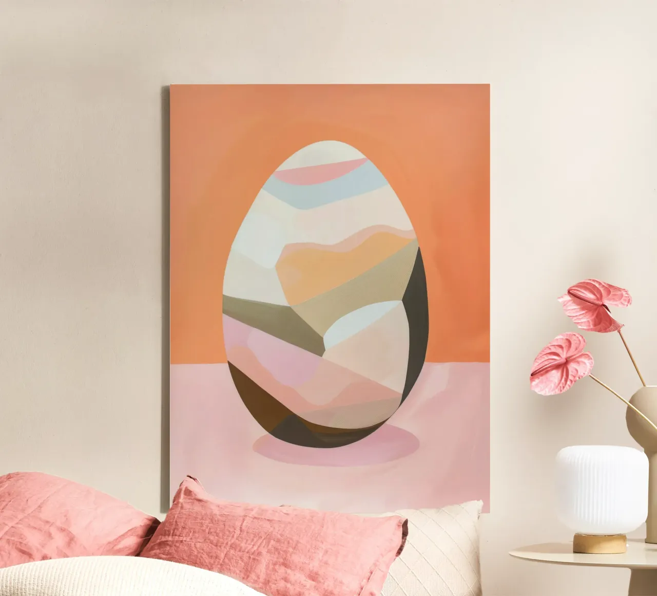 Abstract Easter Egg canvas van Geometrica