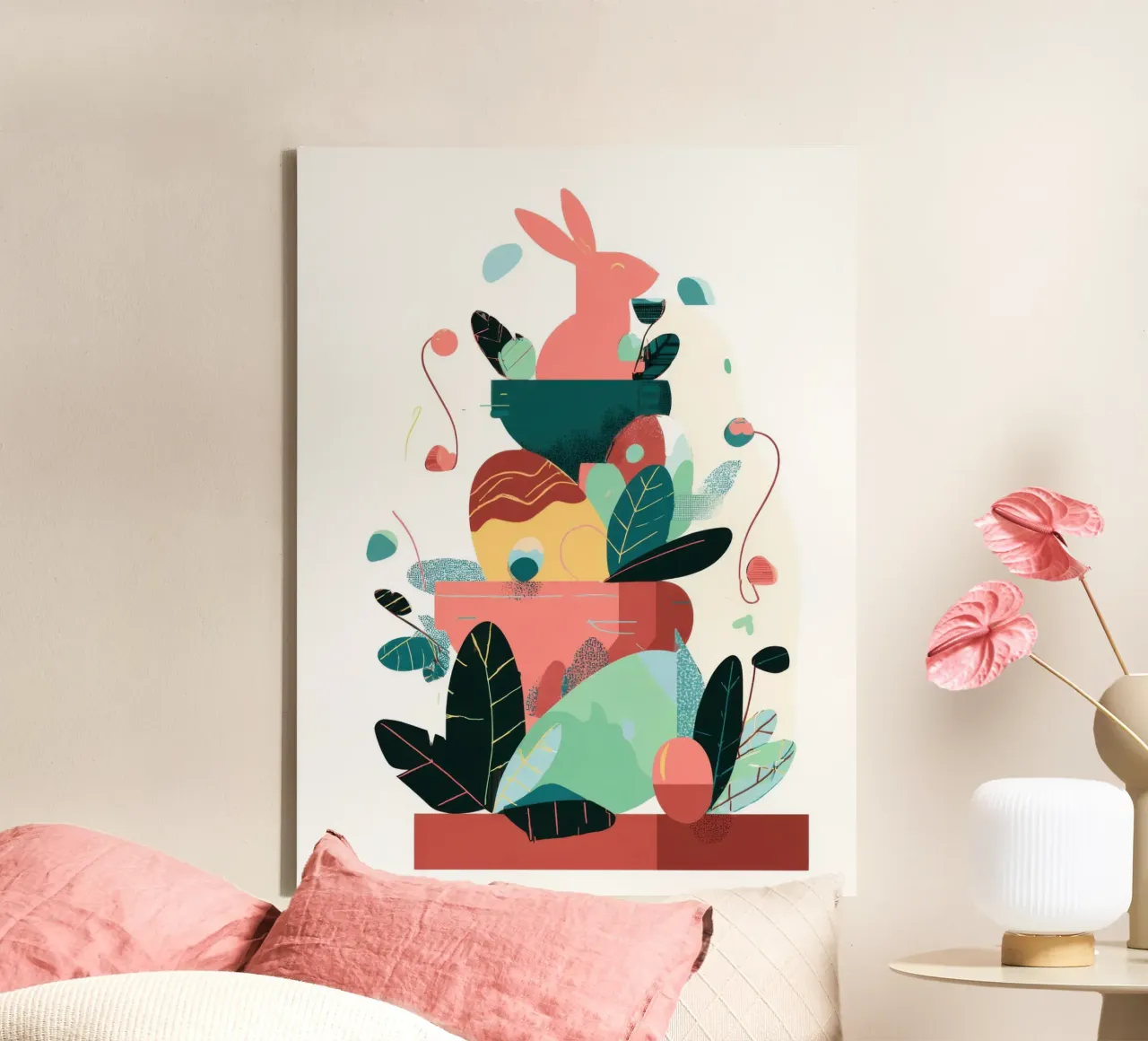 Easter Garden Stack canvas by Geometrica