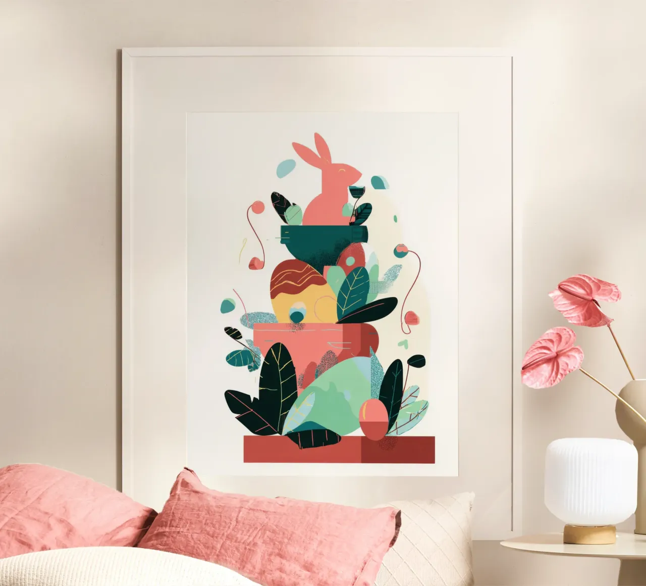 Easter Garden Stack poster van Geometrica