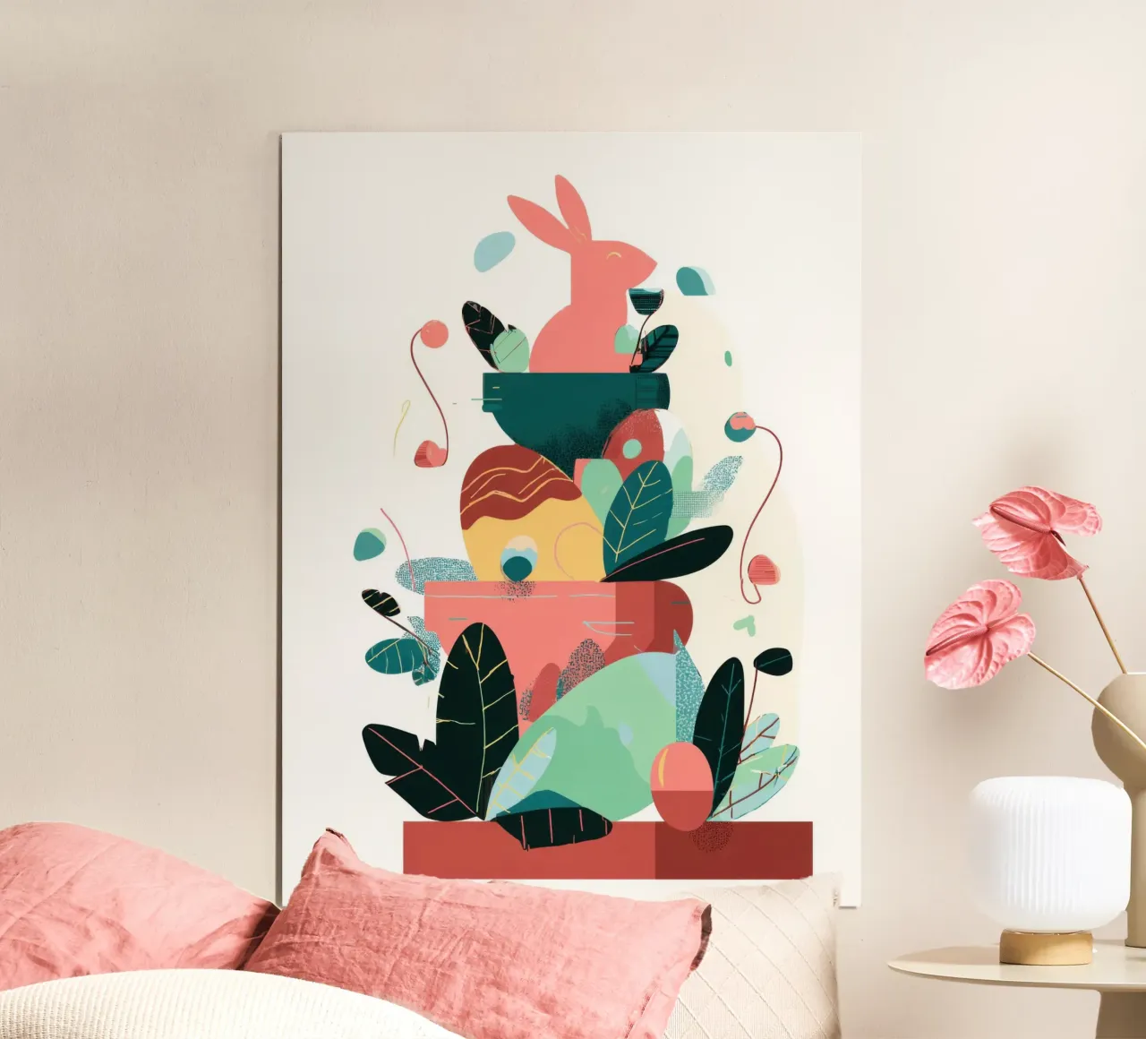 Easter Garden Stack poster van Geometrica