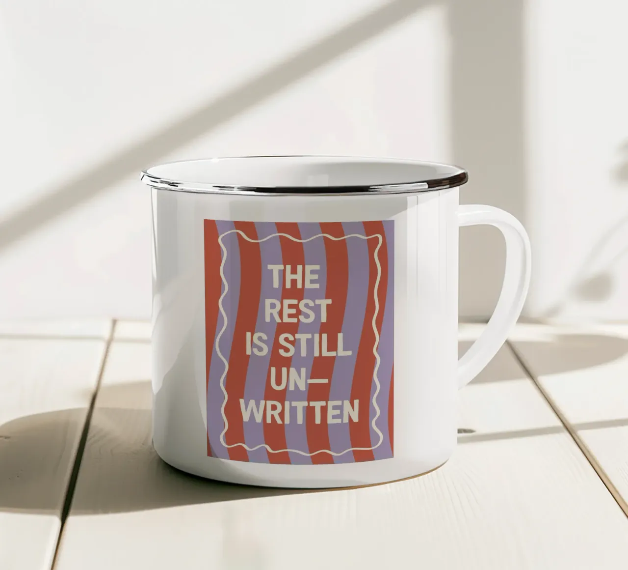 The Rest Is Still Unwritten enamel mug by The Native State