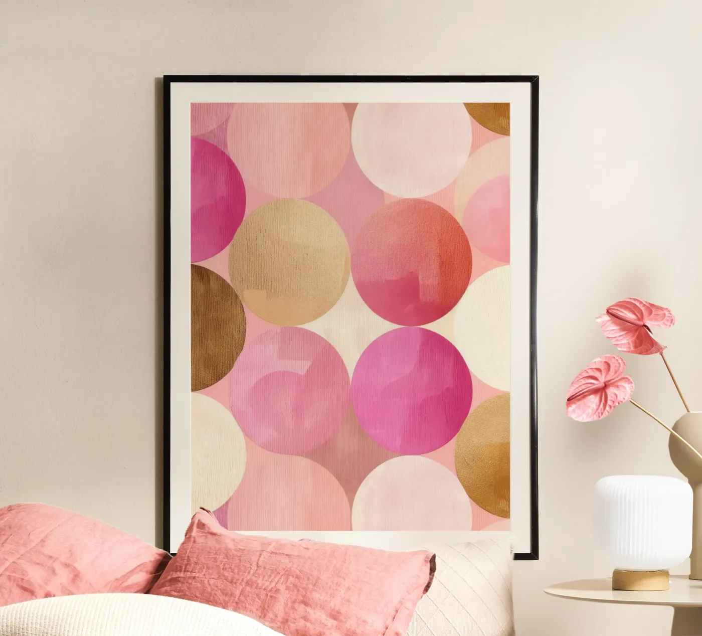 Blush Circle Composition poster by Geometrica