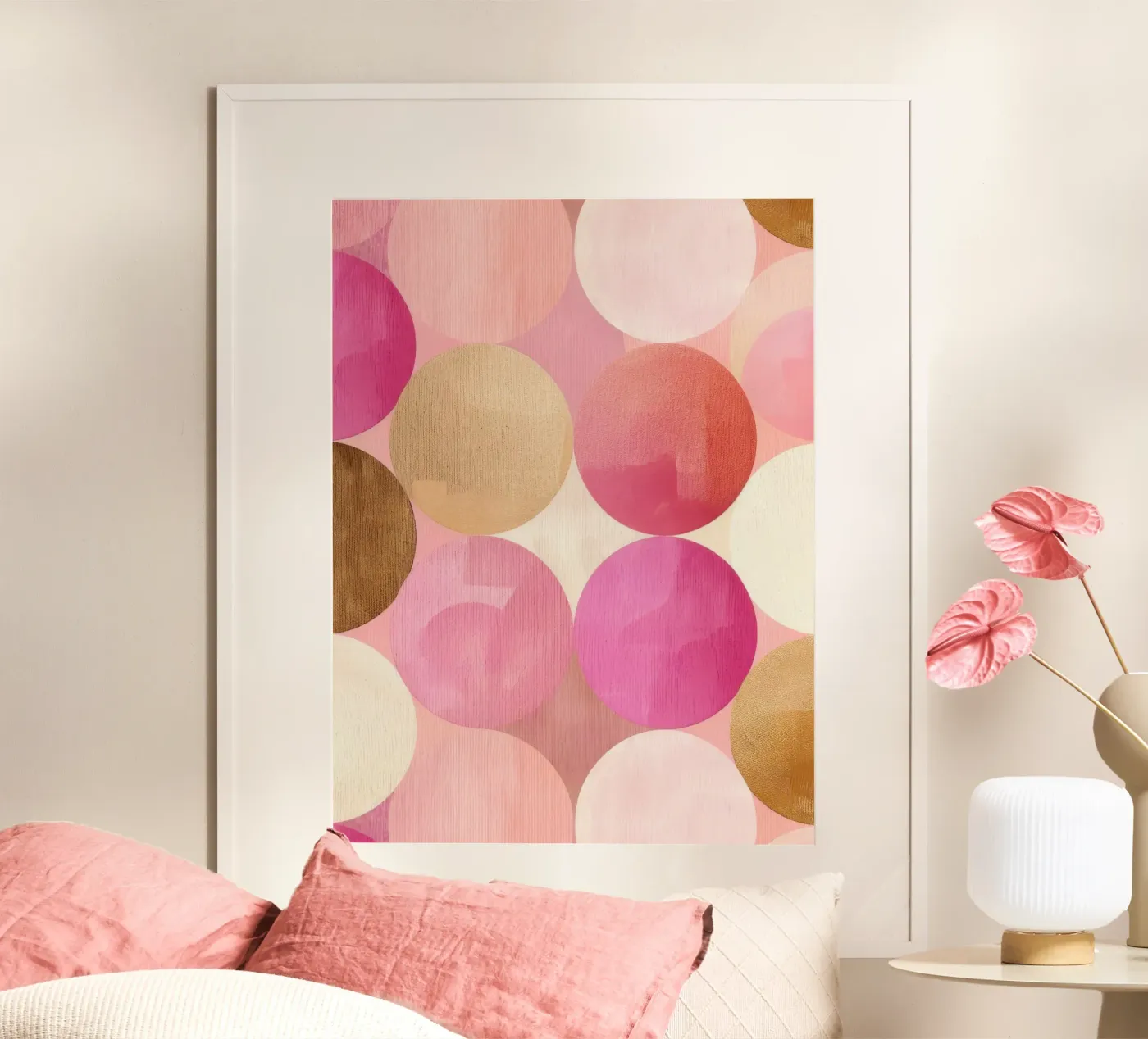Blush Circle Composition poster by Geometrica