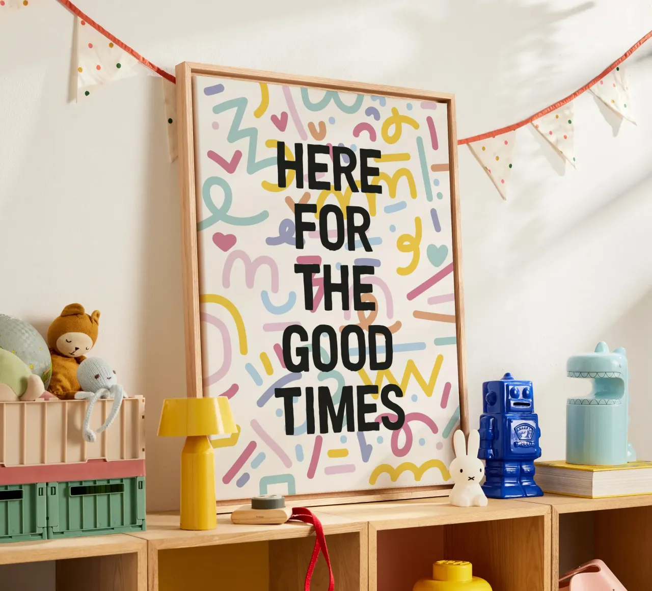 Here For The Good Times canvas met Baklijst van The Native State