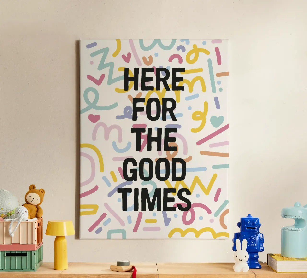 Here For The Good Times canvas met Baklijst van The Native State