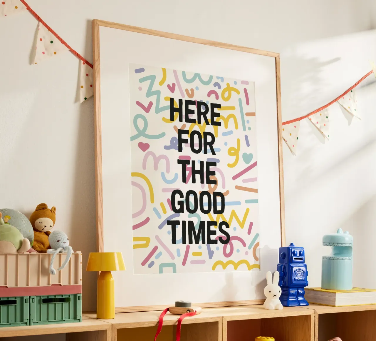 Here For The Good Times poster con telaio in alluminio da The Native State