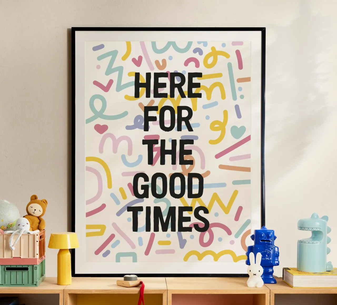Here For The Good Times poster con telaio in alluminio da The Native State