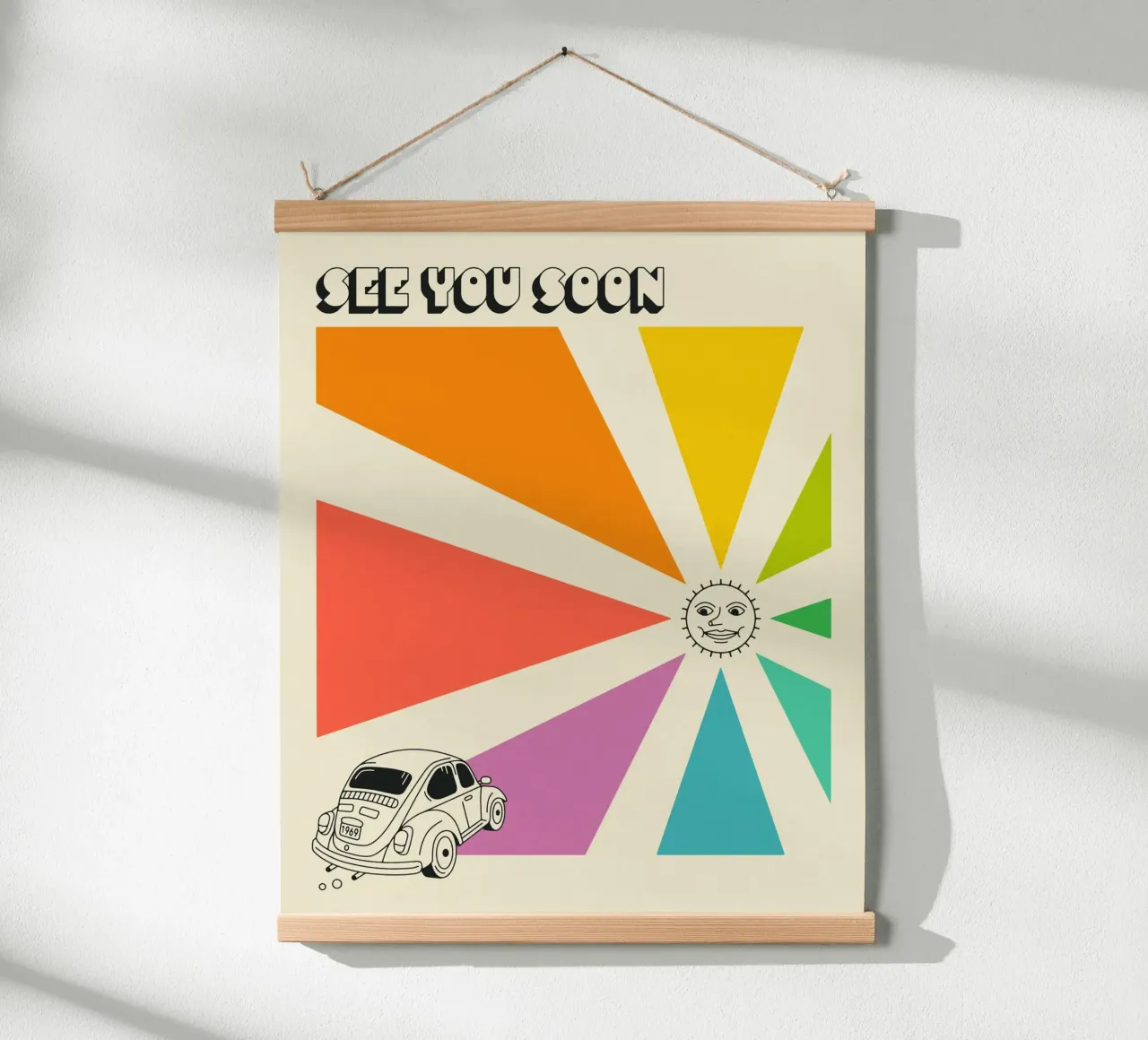 A presto poster con telaio in legno da Jazzberry Blue
