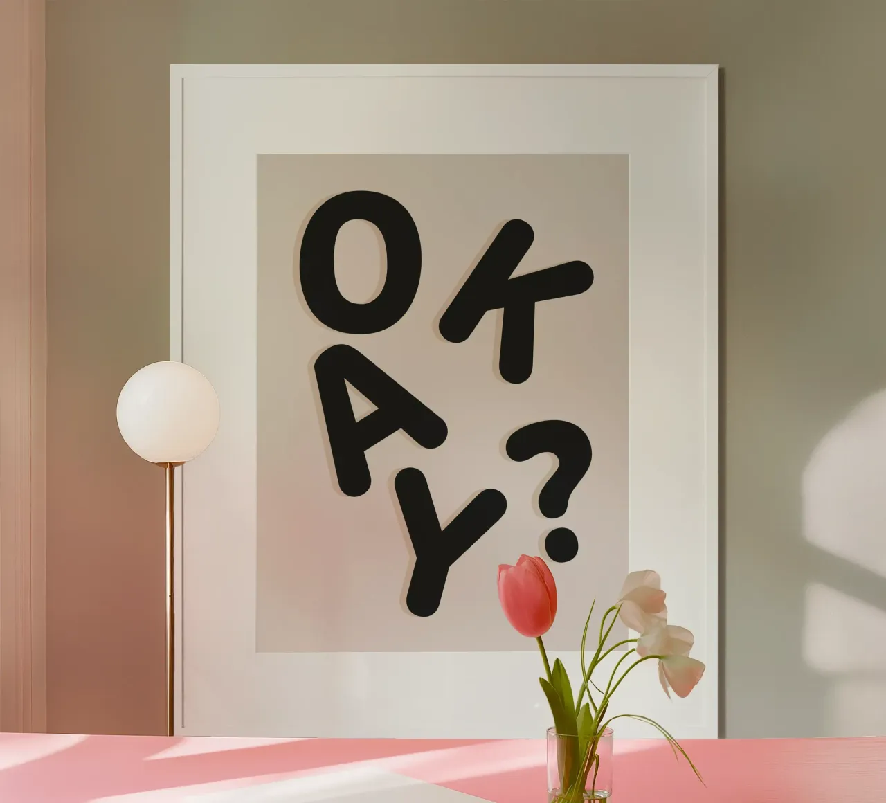 Okay? poster with plastic frame by The Native State