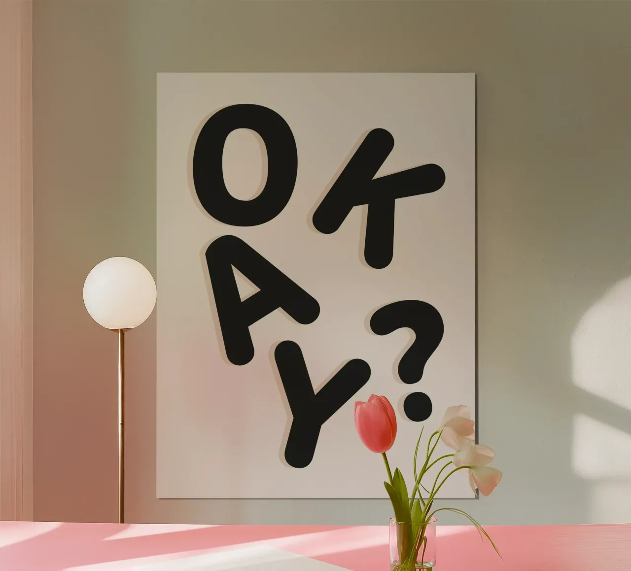 Okay? poster with plastic frame by The Native State