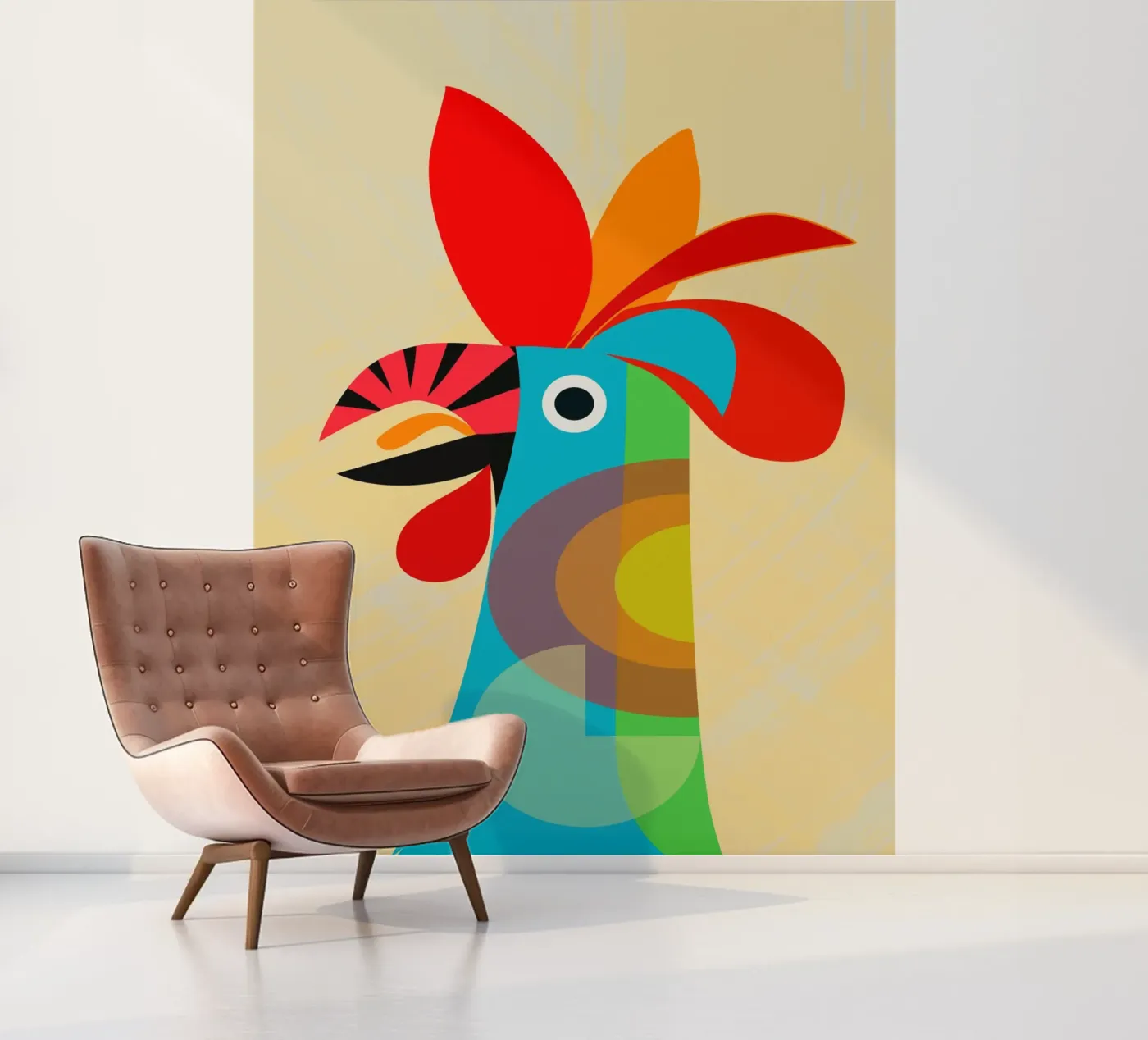 Rooster fotobehang van MirimoDesign