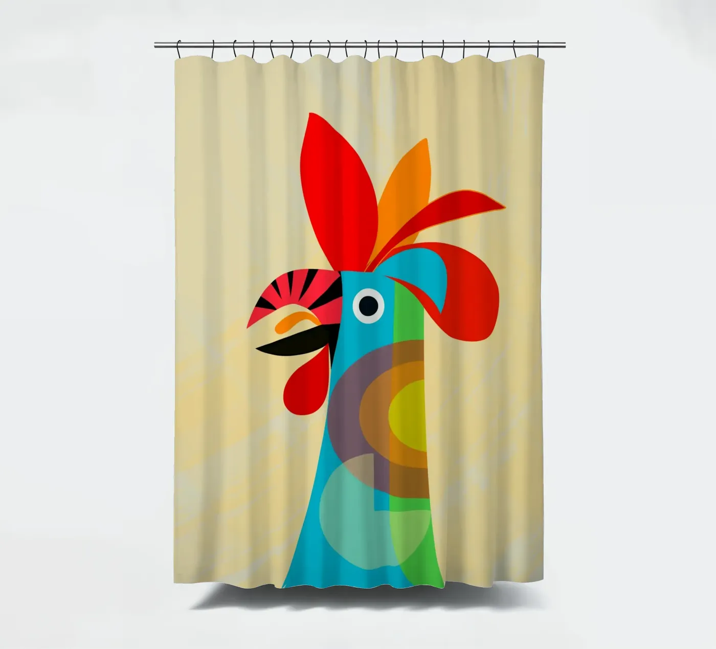 Rooster douchegordijn van MirimoDesign