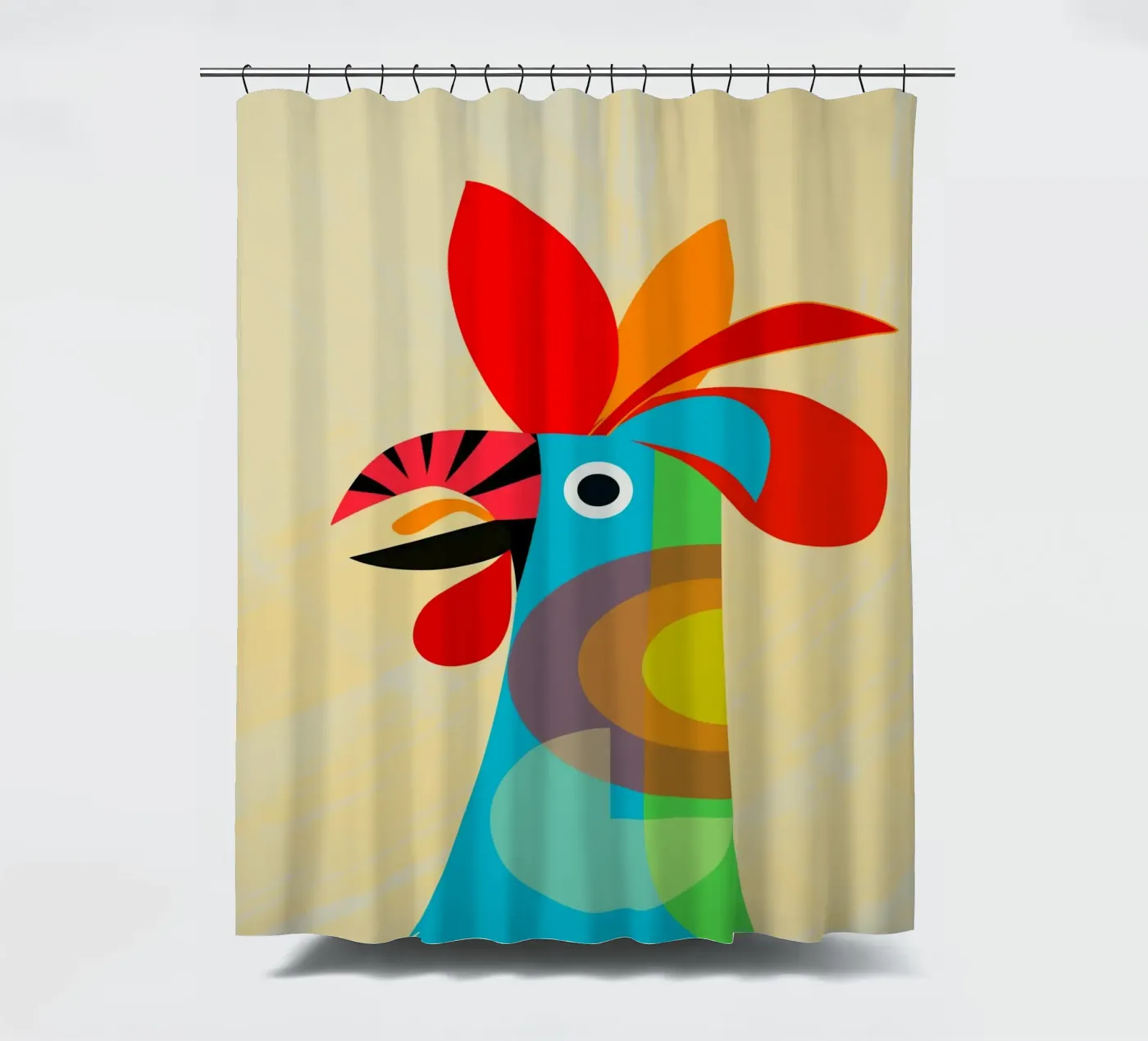 Rooster douchegordijn van MirimoDesign