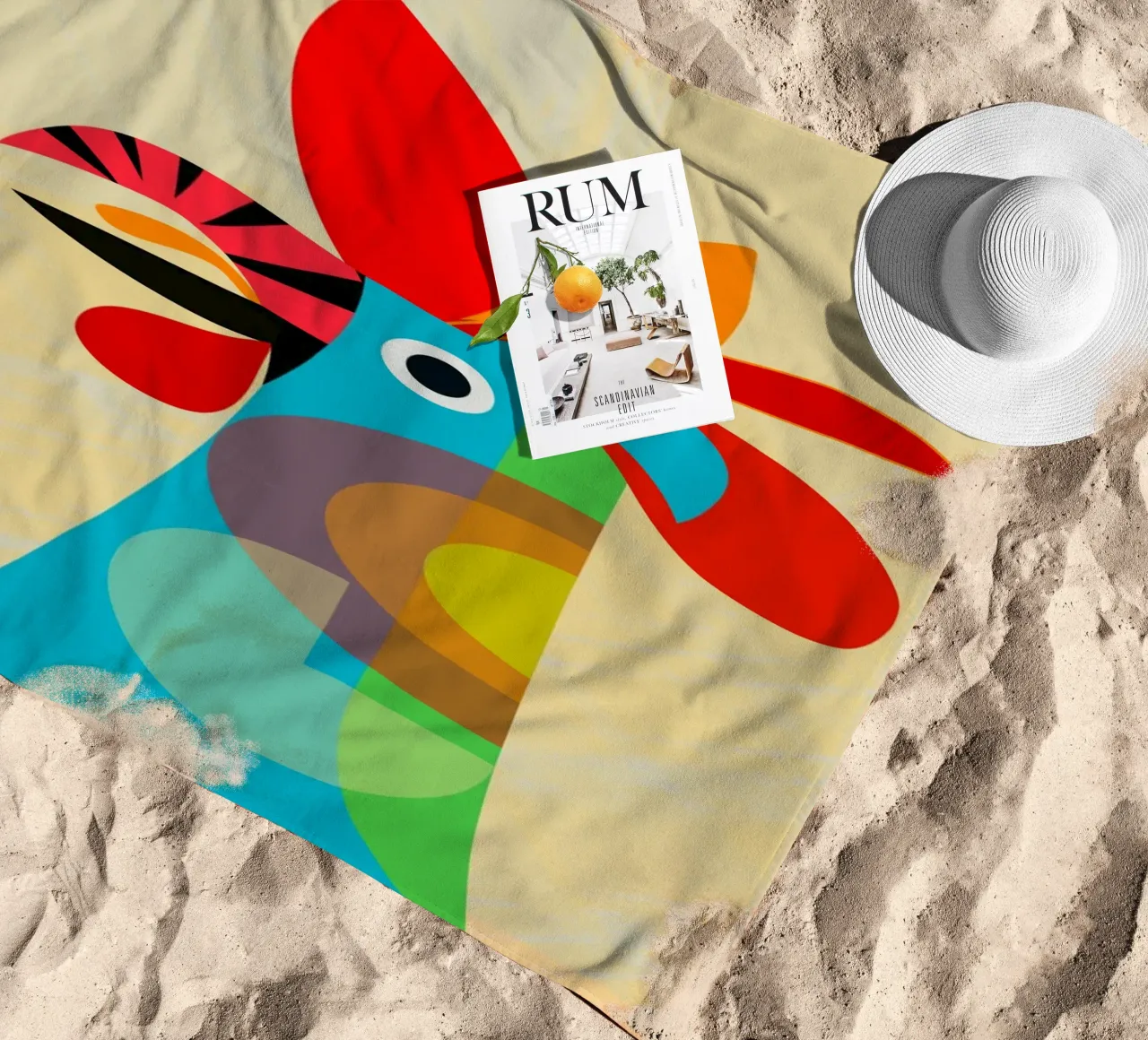 Rooster strandhanddoek van MirimoDesign