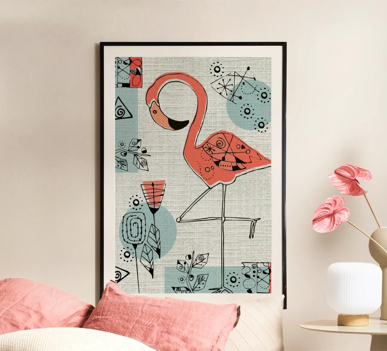 Flamingo 2 carta hahnemühle da Rocket68