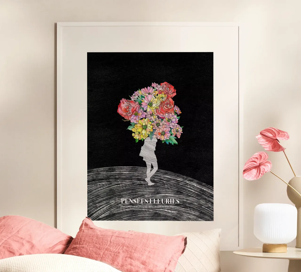 Pensées Fleuries poster da artleejisun