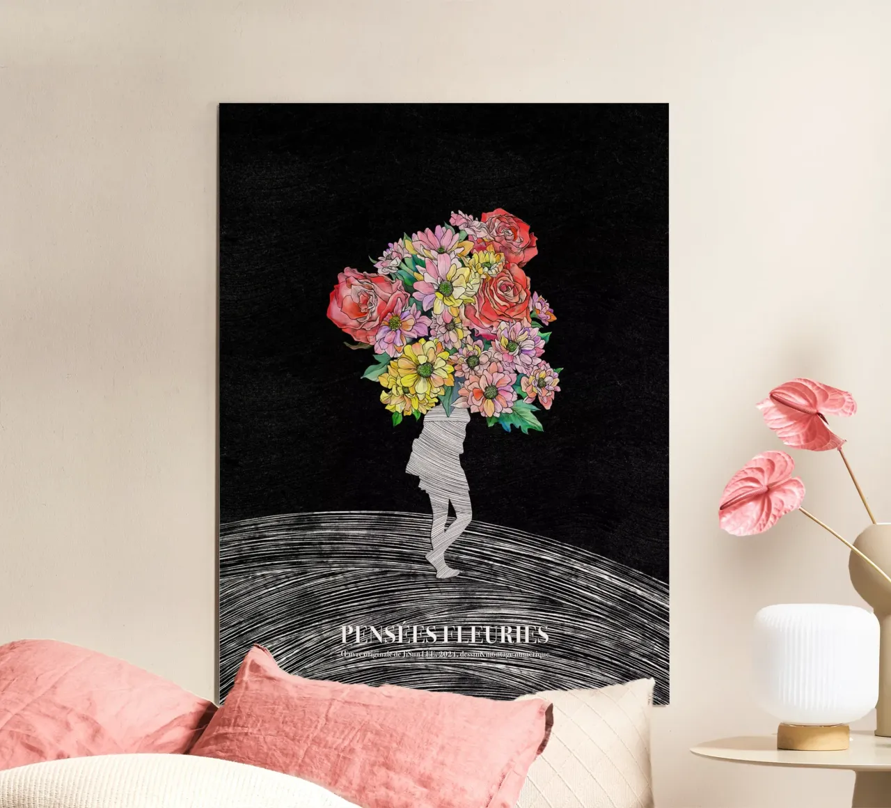 Pensées Fleuries poster da artleejisun