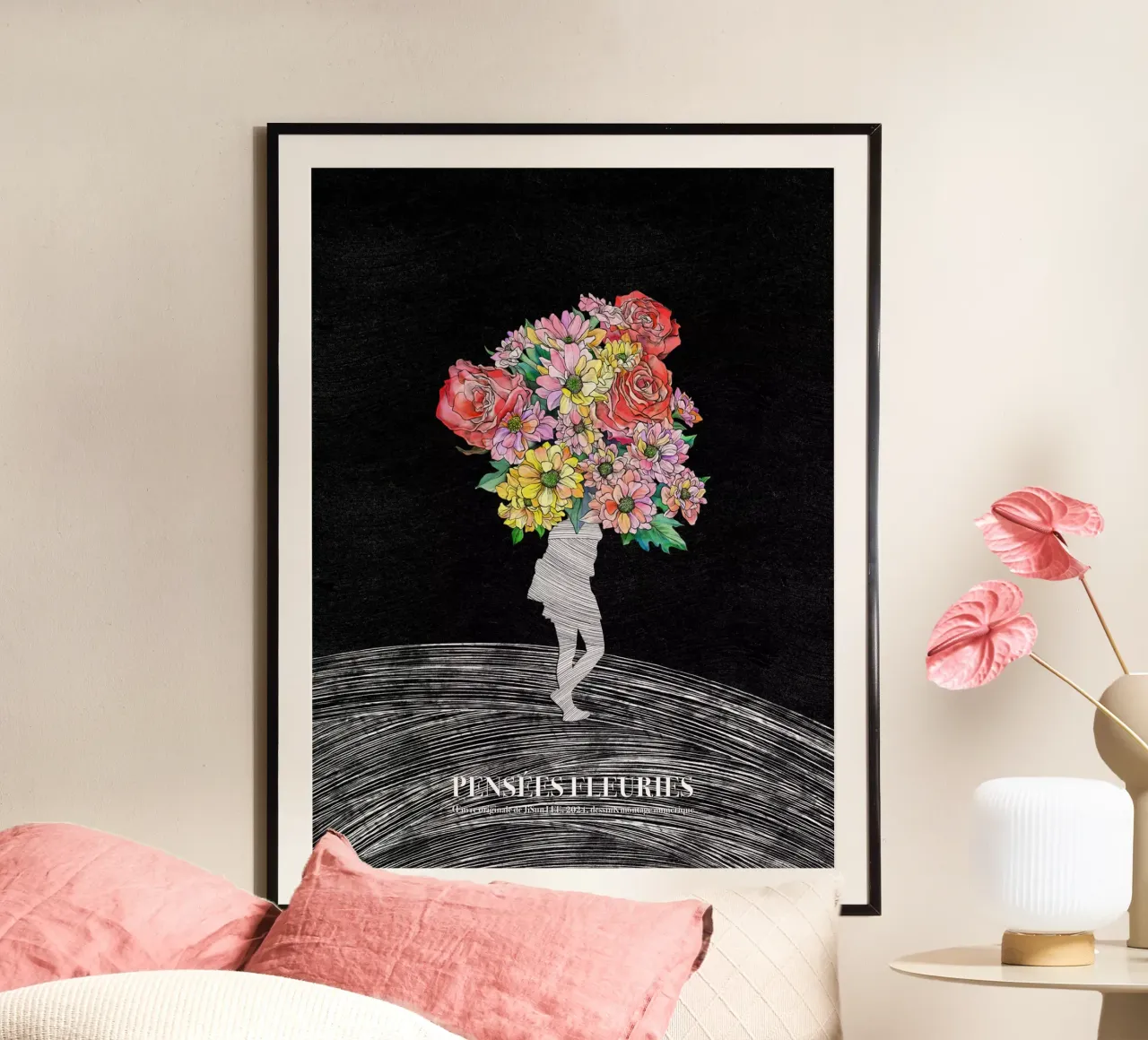 Pensées Fleuries poster da artleejisun