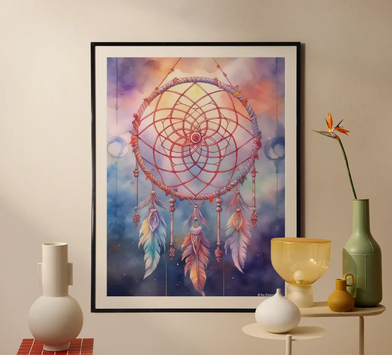 Attrape-rêve poster con telaio in alluminio da Théïa's Fantasia World