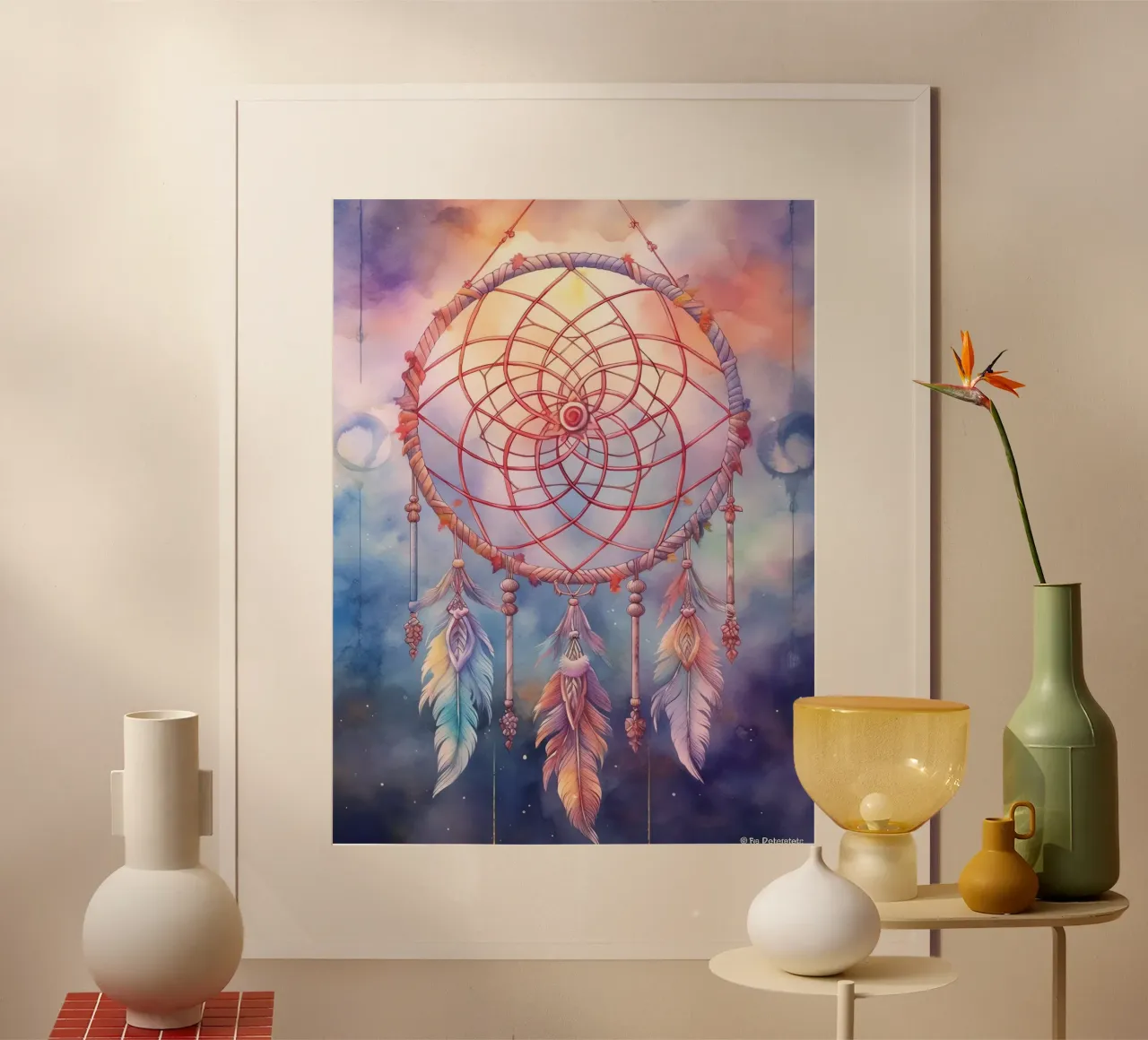 Attrape-rêve poster con telaio in alluminio da Théïa's Fantasia World