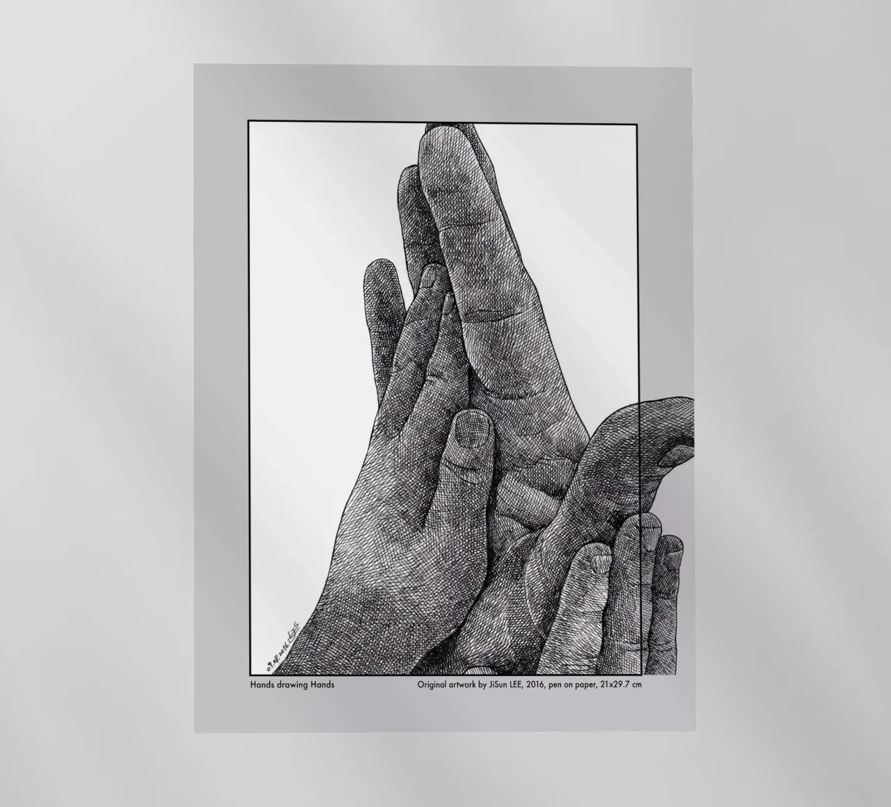 Hands drawing Hands - 1 pellicola backlit da artleejisun